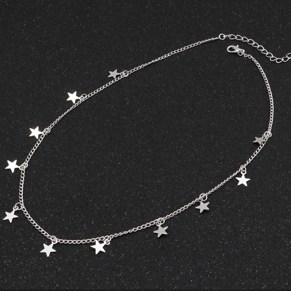 Silver ‘Stars-on-a-String’ Choker Necklace - Picture 5 of 8